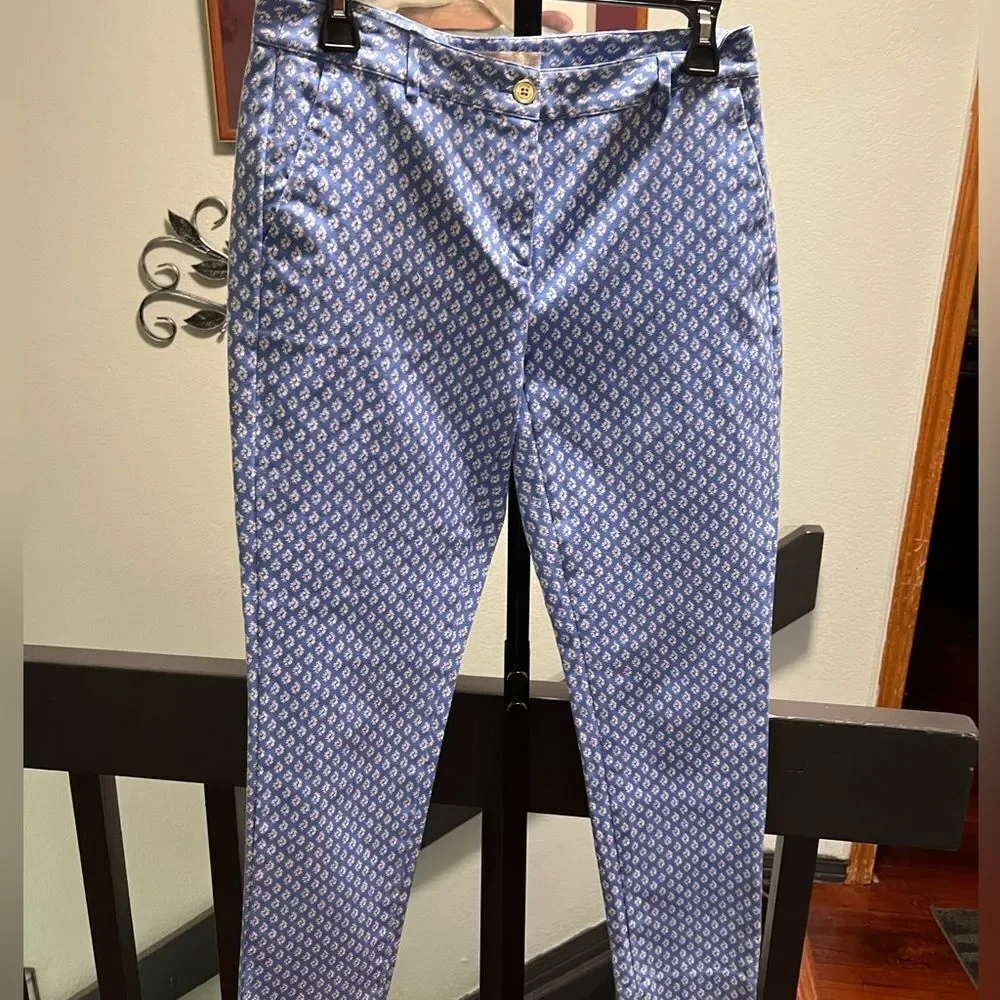 Michael Kors Blue and White Patterned Pants NWOT #DP312